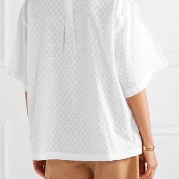 Rhode Resort Oliver Fil Coupe Cotton White Shirt Top Buttondown S New 258032 - Picture 3 of 9